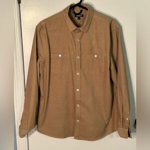 Express corduroy, long sleeve shirt, tan,size large